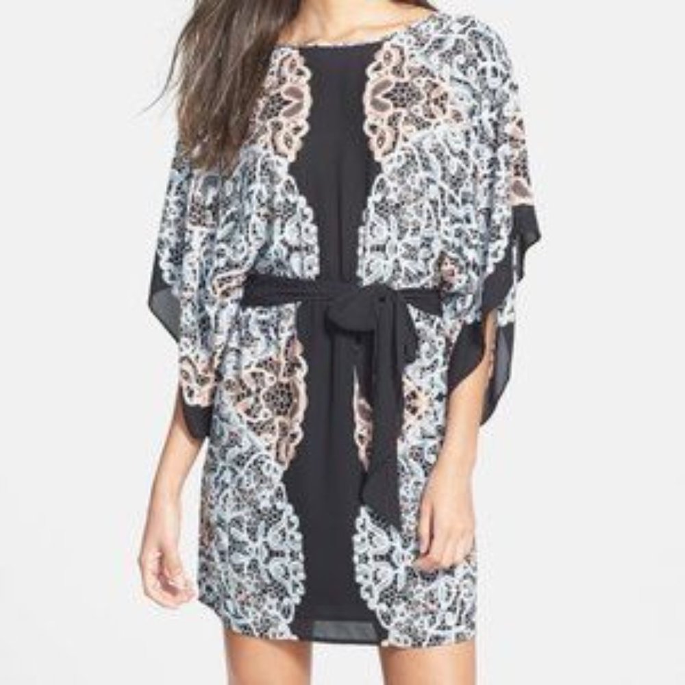 BCBG Lois Kimono lace print dress